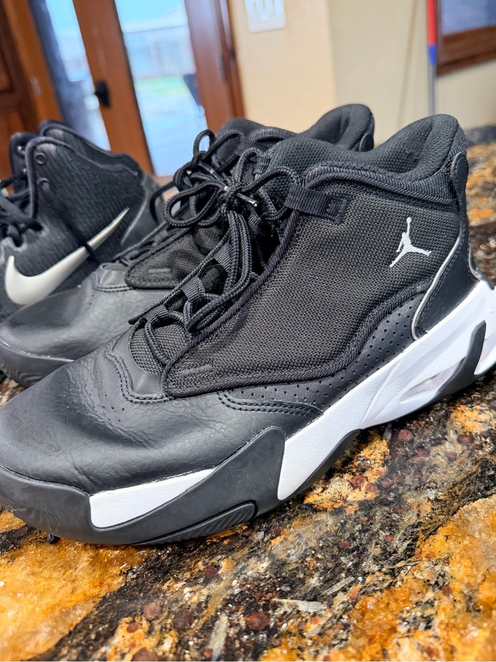 Jordan Kids Black and White Sneakers